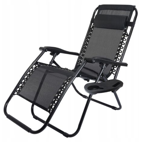 Tumbona REINFORCED ZERO GRAVITY, metal negro (1/5)