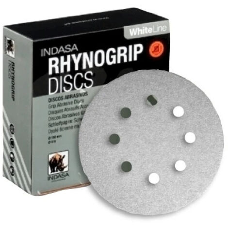 Disco de lijado INDASA Rhynogrip Blanco 125/8H P80