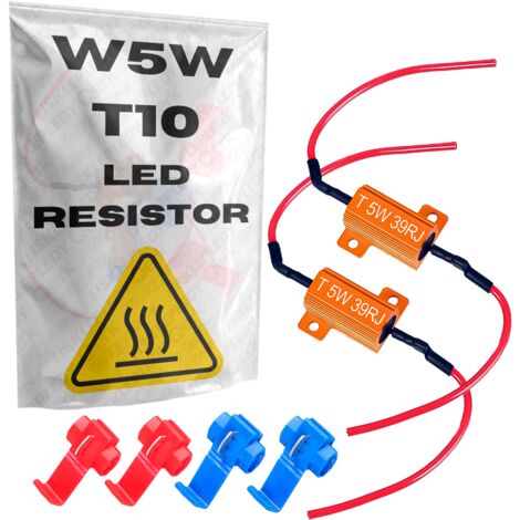 2x RESISTENCIA LED 5W 39Ohm RESISTENCIA DE FILTRO DECODIFICADOR CANBUS ERROR DE BOMBILLA QUEMADA (1/5)