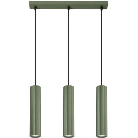 Lámpara colgante Karbon verde oliva aluminio 3xGU10  45cm Sollux