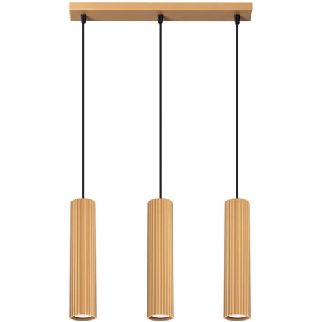 Lámpara colgante Karbon dorado aluminio 3xGU10  45cm Sollux