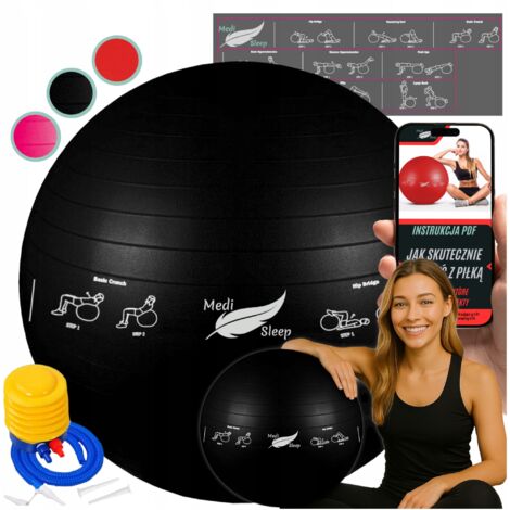 PELOTA DE GIMNASIA DE REHABILITACIÓN PARA EJERCICIOS DE ENTRENAMIENTO FITNESS CON BOMBA 65cm (1/5)