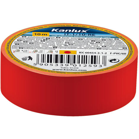 Cinta aislante autoadhesiva roja Kanlux 1273 (1/3)