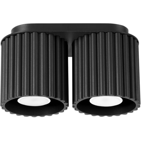 SOLLUX SL.1785 AURA Lámpara De Techo 2 Negra Gu10 - ref: SL.1785