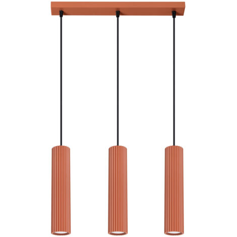 Lámpara colgante Karbon ocre rojo aluminio 3xGU10  45cm Sollux