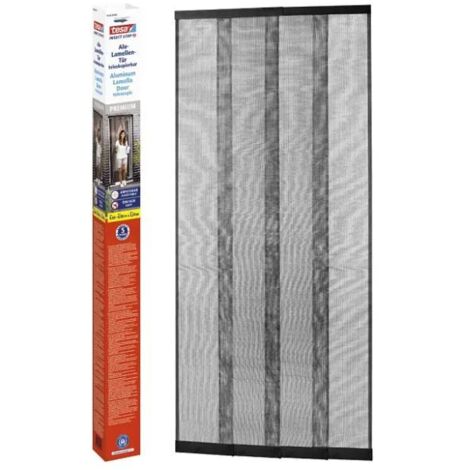 Mosquitera telescópica TESA para puertas de balcón, malla 0,6-0,9 x 2,2 negra (1/5)