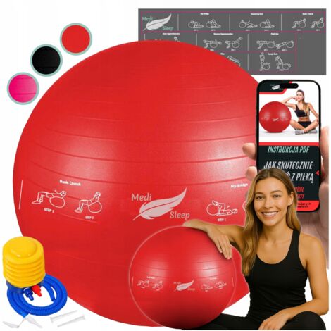 PELOTA DE GIMNASIA DE REHABILITACIÓN PARA EJERCICIOS DE ENTRENAMIENTO FITNESS CON BOMBA 65cm (1/5)