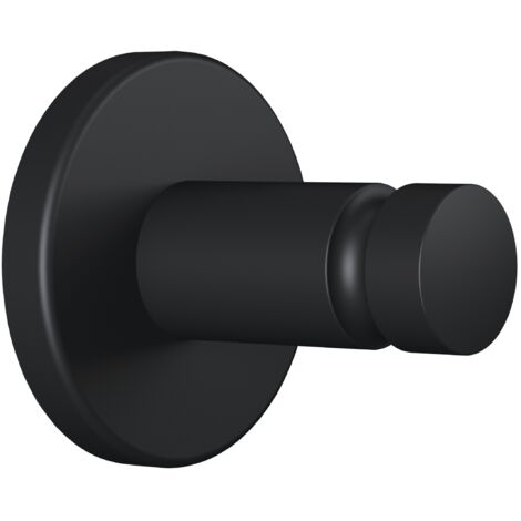 Toallero de baño con gancho para puerta de pared Tesa Moon negro