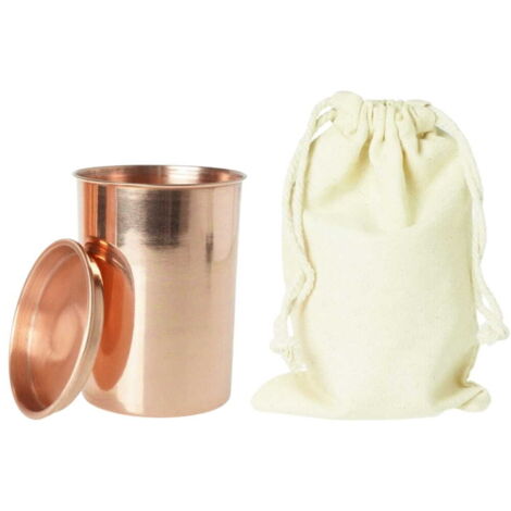 Taza básica de cobre con tapa, 250 ml, estilo oriental.