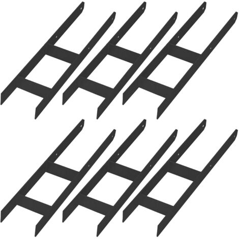 Base de columna en H KOTARBAU® para anclaje de soporte empotrado de acero galvanizado negro de 140 mm, juego de 6 (1/5)