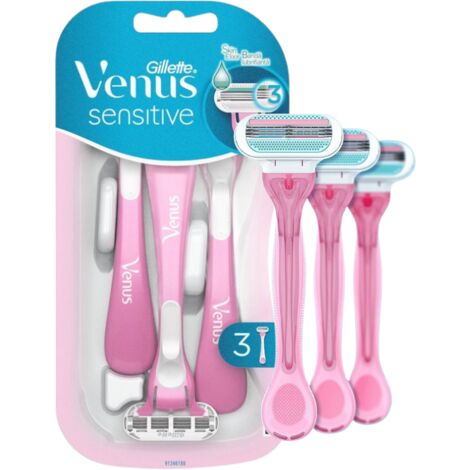 Maquinillas de afeitar Gillette Venus Sensitive para mujer, paquete de 3 unidades (1/3)