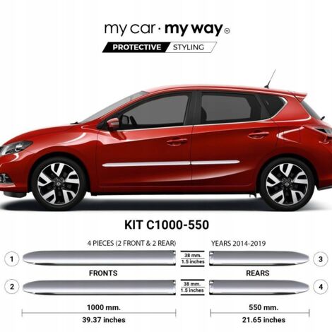 Nissan Pulsar - Tiras protectoras cromadas para puertas laterales (1/5)