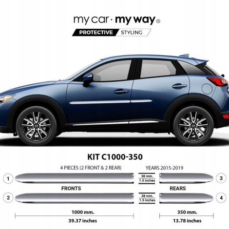 MAZDA CX-3 - Molduras centrales cromadas para puertas laterales