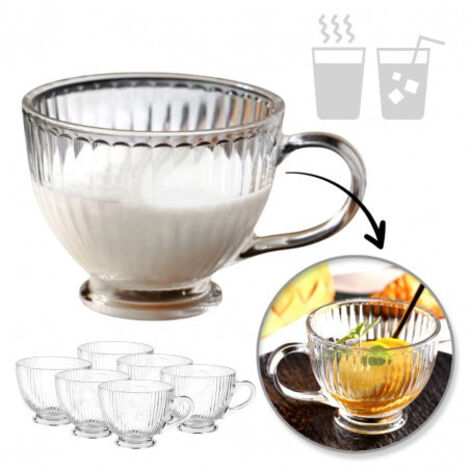 Juego de vasos grandes acanalados ECARLA, tazas de 430 ml, incoloros SZK150 (1/5)