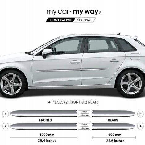 Moldura protectora cromada para puertas del Audi A3 Sportback 12+ (1/5)