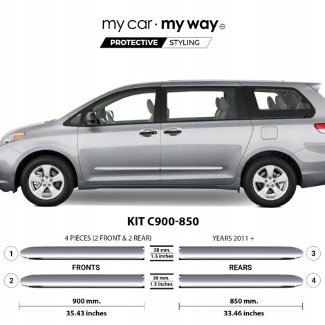 Toyota SIENNA - Tiras protectoras cromadas para puertas laterales (1/5)
