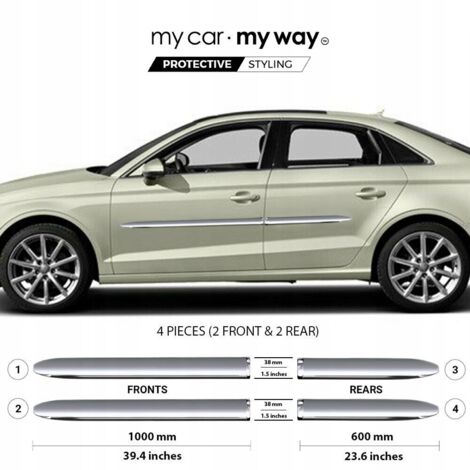 Moldura protectora cromada para puertas Audi A3 Sedán 8VS, 8VM (1/5)