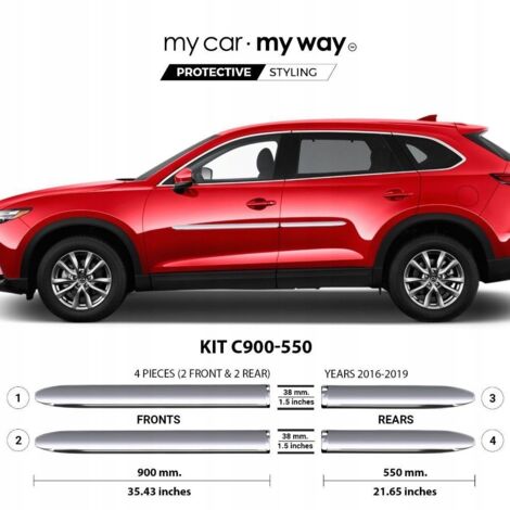 Mazda CX-9 2016-2019 - Molduras protectoras cromadas para puertas (1/5)