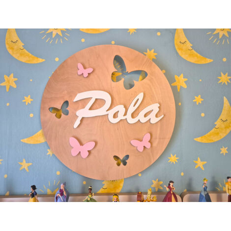 Lámpara de noche Tulajka con nombre y mariposas (1/5)