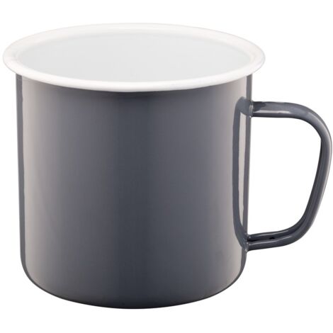 Taza esmaltada ROBERTO con asa 1,2 l 1200 ml 12 cm gris (1/3)