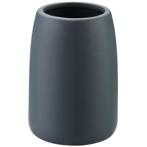 Taza de baño para cepillos de dientes ALBANO, cerámica, azul mar, mate, lisa, estilo industrial (1/3)