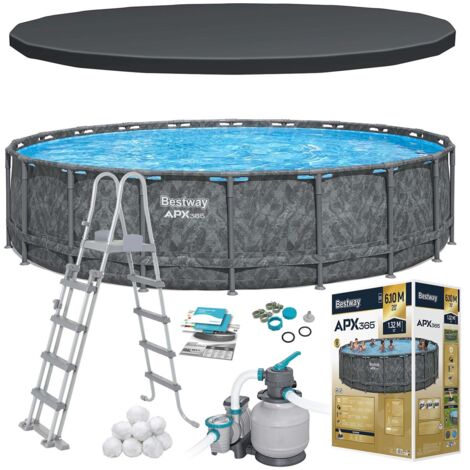 Piscina de jardín con estructura de 610 x 132 cm 11 en 1 Bestway 561KE