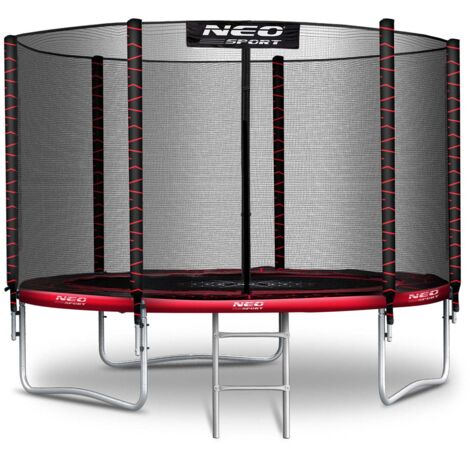 Neo-Sport Trampolín De Jardín De 140 Cm Con Red De Seguridad | Altura Total 186 Cm | Estructura De Acero De 6 Patas Para Niños Al Aire Libre