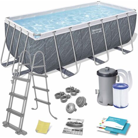Piscina de jardín con estructura 412 x 201 x 122 cm 11 en 1 Bestway 56722