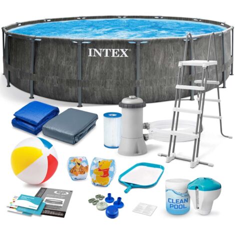 Piscina de jardín con estructura de 457 x 122 cm 18 en 1 INTEX 26742