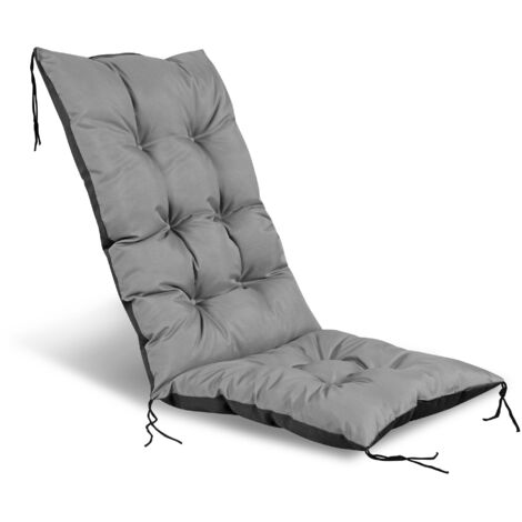 Cojín de jardín 50x50x80 cm para silla, impermeable, gris (1/4)