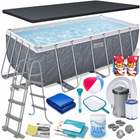 Piscina de jardín con estructura de 412 x 201 x 122 cm 17 en 1 Bestway 56722