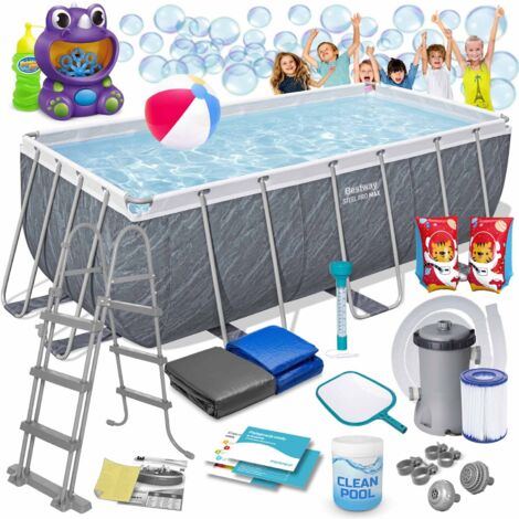 Piscina de jardín con estructura de 412 x 201 x 122 cm 17 en 1 Bestway 56722