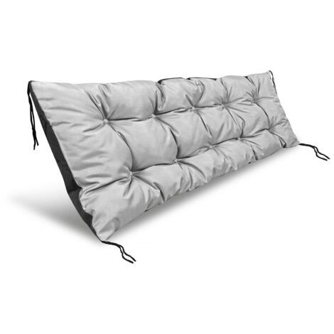 Cojín de jardín 120x40 cm impermeable para banco de palé, gris claro (1/5)