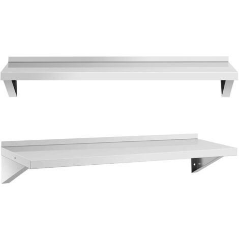 Estantería de cocina para colgar en la pared de acero hasta 80 kg 120 x 40 cm