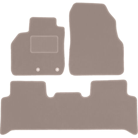 Alfombrillas de terciopelo beige para Renault Grand Scenic II monovolumen (2003-2009)