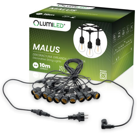 Guirnalda de luces para jardín MALUS Outdoor, 10 m, 10 bombillas E27 LUMILED (1/5)