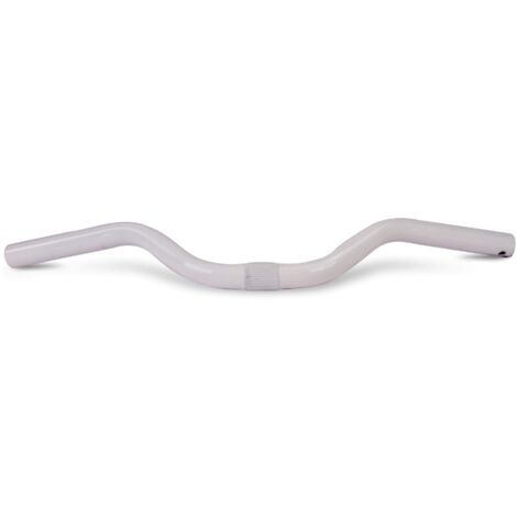 Manillar de bicicleta para bicicletas de 12, 14 y 16 pulgadas, de acero curvado, color blanco.