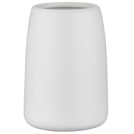 Taza de baño ALBANO para cepillos de dientes, cerámica, blanca, mate, lisa, estilo industrial (1/3)