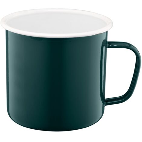 Taza esmaltada ROBERTO con asa 1,2 l 1200 ml 12 cm verde turquesa (1/3)