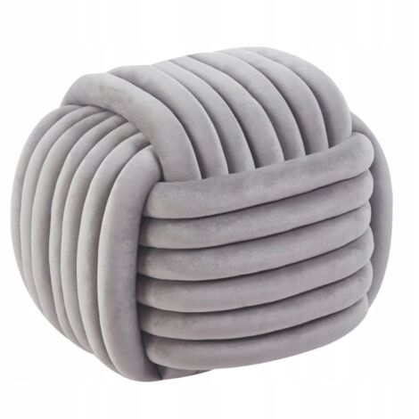 Puf de terciopelo entretejido gris de 50 x 50 cm con asiento tipo reposapiés para salón