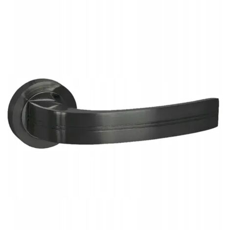Juego de manillas de puerta Domino DEKAN-R, negro mate, escudos cortos, BB 72 mm