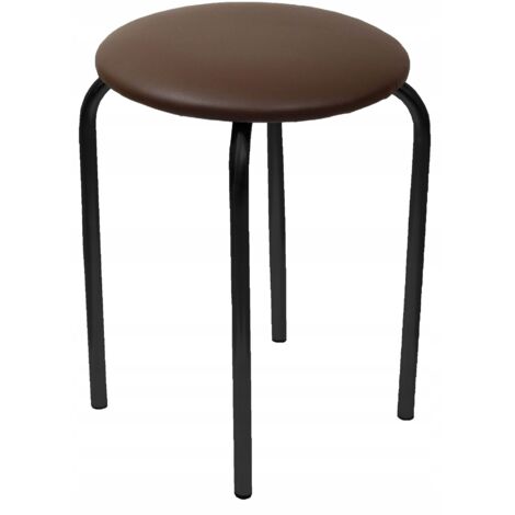 Taburete Furnitex con estructura de metal marrón y negro de cuero ecológico (1/5)