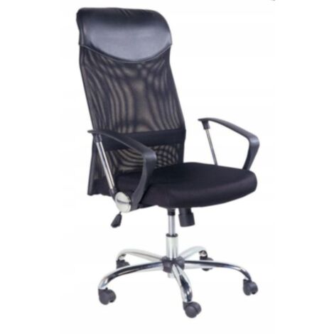 SILLA GIRATORIA DE OFICINA con MICROMALLA NEGRA Ajustable Furnitex LIGHT (1/5)
