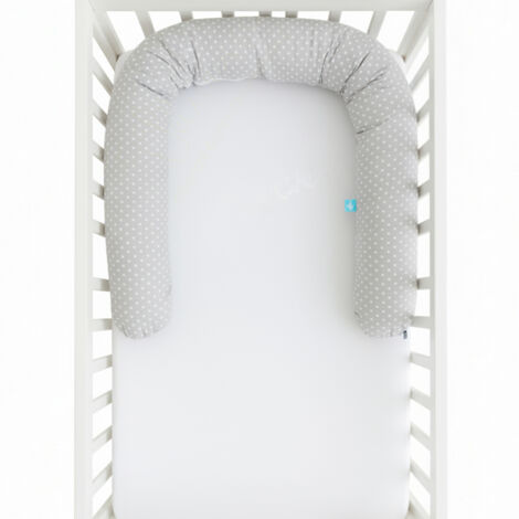 Protector de cuna con ruedas Minky Pillow de 200 cm - gris amapola