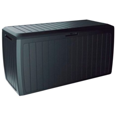 Baul de jardin 290 litros Prosperplast Boxe Board de plastico en color antracita 116,6 x 47 x 59,5 cm
