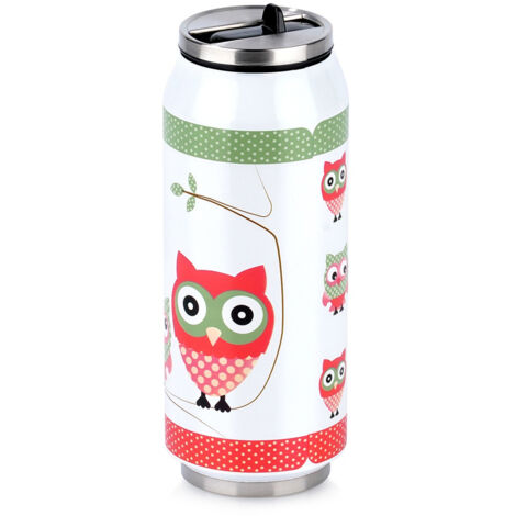 Taza Termo, Botella Termo con Boquilla para Café, Té, Botella 0.4L Búho (1/5)