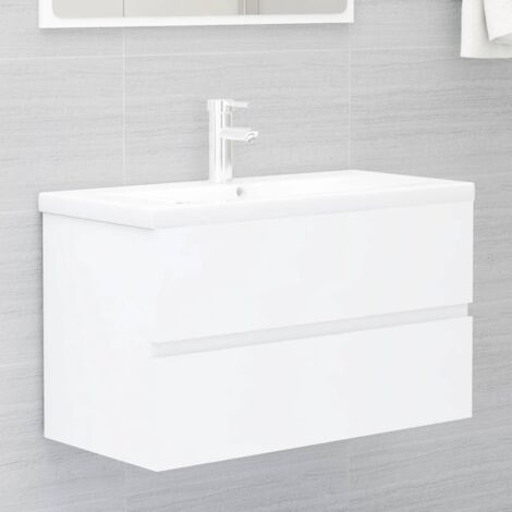 Mueble de lavabo madera de ingeniería blanco 80x38,5x45 cm vidaXL