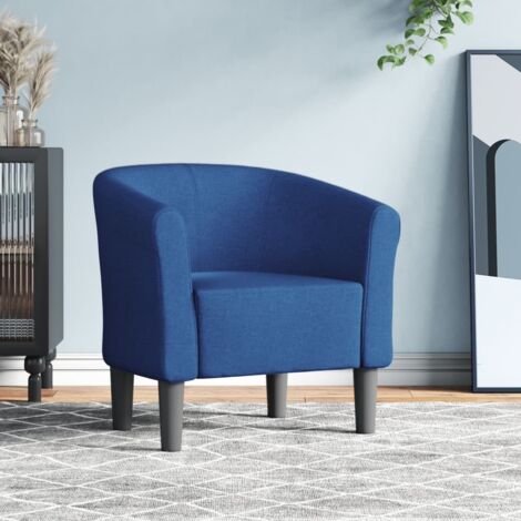 Sillón de tela azul vidaXL