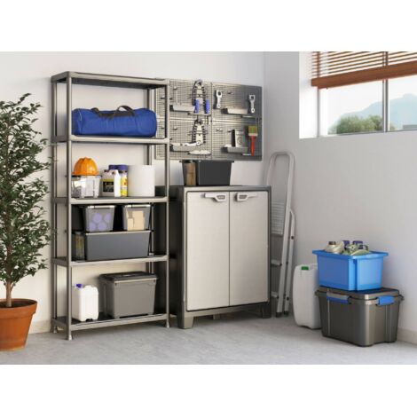 Armario Exterior - Mueble de Jardín Gris 44x80x100h cm