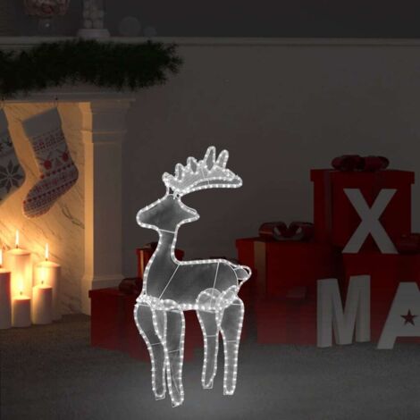 Reno de Navidad con malla 306 LED 60x24x89 cm vidaXL